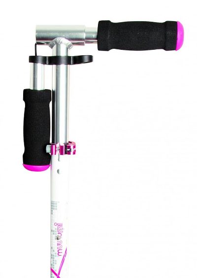 Muuwmi Aluminium Scooter skrejritenis 125 mm, balts/rozā