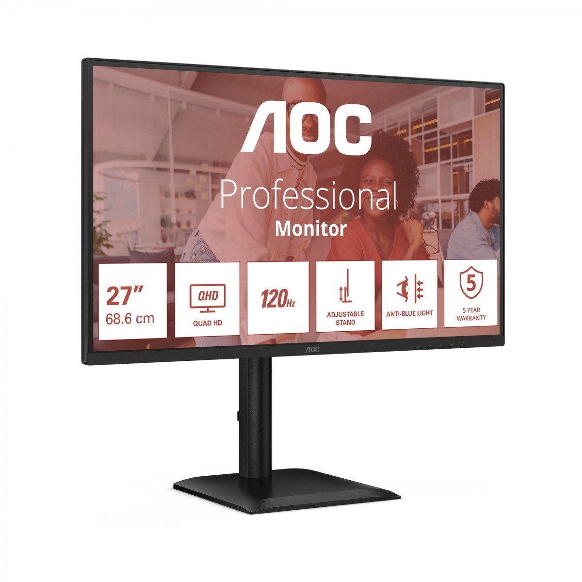 Q27E4CV, 27 ", IPS, QHD, 16:9, 120 Hz, 4 ms, 2560 x 1440 pixels, 350 cd/m², HDMI ports quantity 1, Black