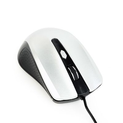 Mouse, MUS-4B-01-BS, Standard, USB, Black/ silver