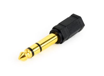6.35 mm to 3.5 mm stereo audio adapter plug, A-6.35M-3.5F, 6.35 mm (M), 3.5 mm (F)