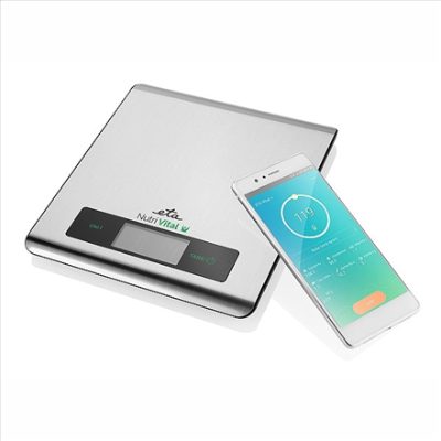 Kitchen scales with smart application, Nutri Vital, Maximum weight (capacity) 5 kg, Graduation 1 g, Display type LCD, Silver