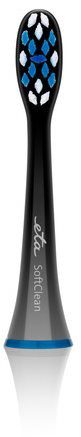 Toothbrush replacement, SoftClean ETA070790600, Heads, For adults, Number of brush heads included 2, Number of teeth brushing modes Does not apply, Black