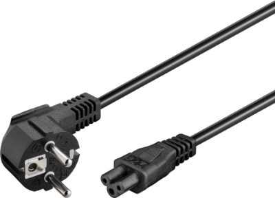 Power supply cord (CEE/7/7 to mickey), angled, 68004, Black