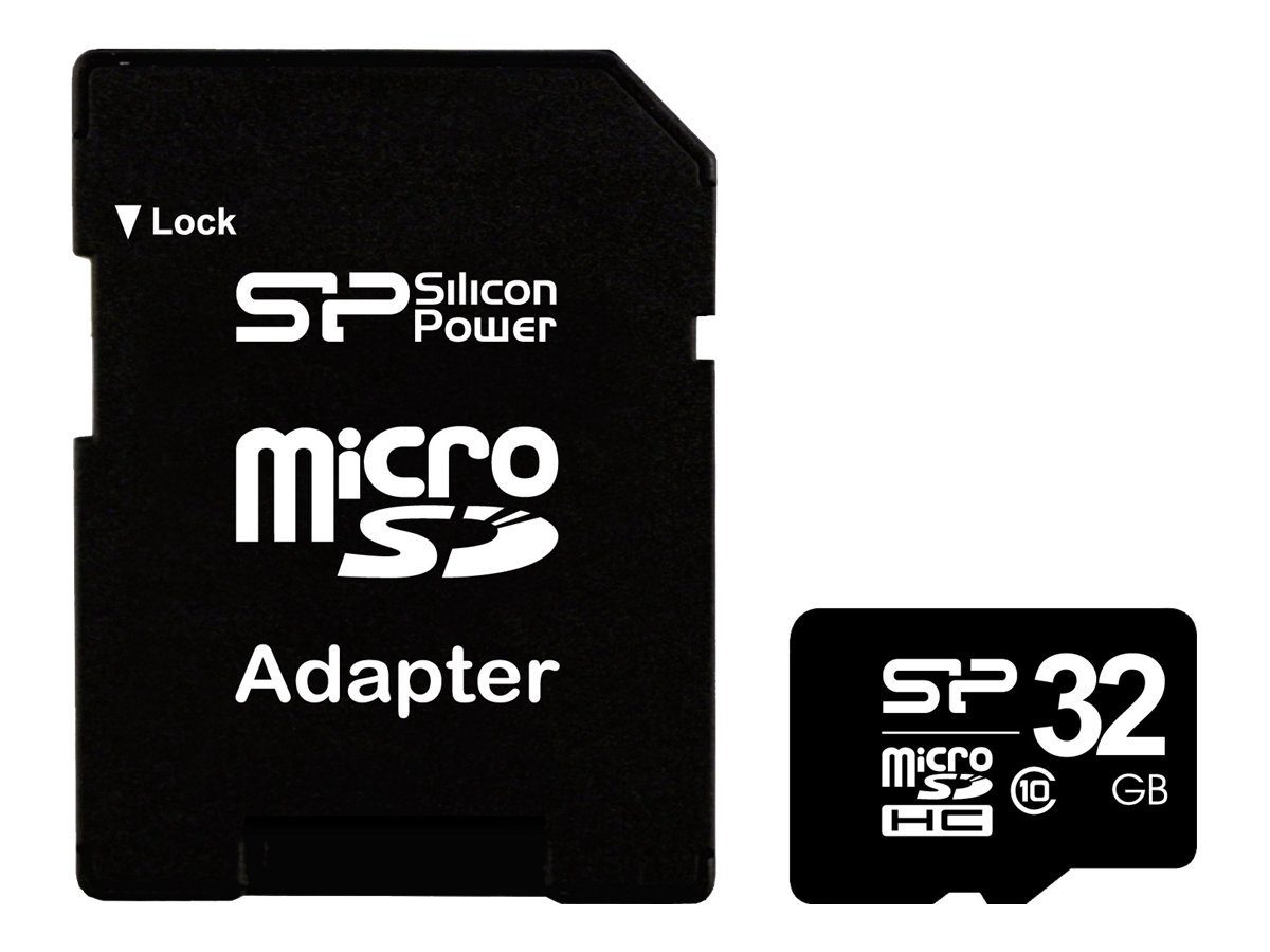 32 GB, MicroSDHC, Flash memory class 10, SD adapter