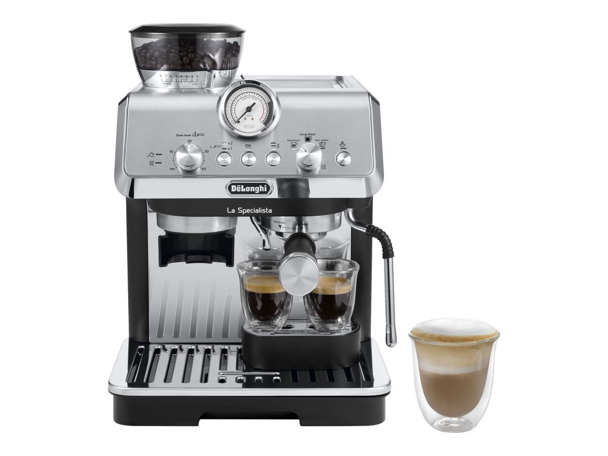 Delonghi Coffee machine, EC9155.MB, Pump pressure 15 bar, Built-in milk frother, Manual, Metal Black, 1400 W