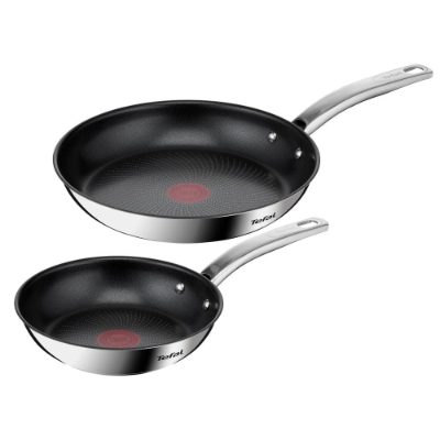 Pan Set, Intuition B817S255, Frying, Diameter 20/26 cm, Suitable for induction hob, Fixed handle, Black/Silver