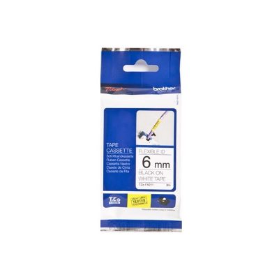 TZe-FX211 Flexible ID Laminated Tape, Black on White, TZe, 8 m, 0.6 cm