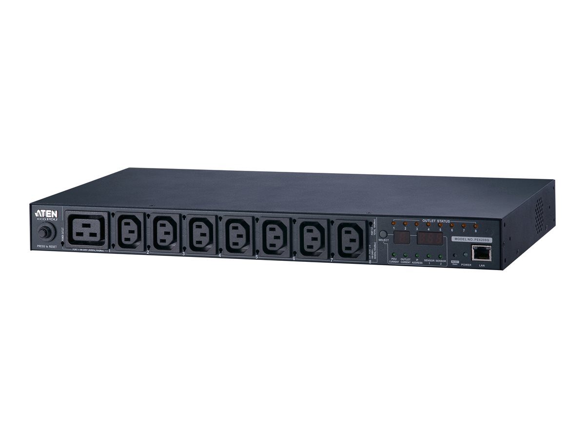 16A 8-Outlet 1U Metered & Switched eco PDU, PE6208G