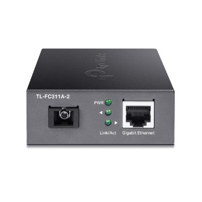 Gigabit Single-Mode WDM Media Converter, TL-FC311A-2, Gigabit SC Fiber Port, 10/100/1000 Mbps RJ45 Port (Auto MDI/MDIX)
