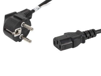 CEE 7/7 to IEC 320 C13 Power Cord, CA-C13C-10CC-0018-BK