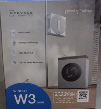 Ecovacs Window Cleaning Robot, WINBOT W3 OMNI, Corded/Cordless, 8000 Pa, White/Silver, DAMAGED PACKAGING, USED AND SCRATCHED