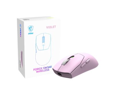 MSI Gaming Mouse, FORGE GM340 WIRELESS, Wireless, 2.4 GHz, Bluetooth , USB, Violet