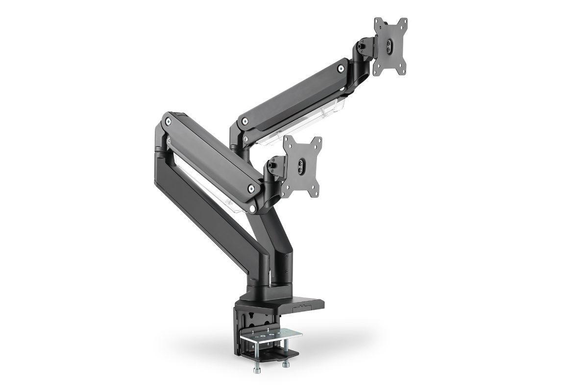 Digitus Desk Mount, DA-90427, Adjustable Height, Rotate, Tilt, Swivel, 15-35 ", Maximum weight (capacity) 2x15 kg, Black