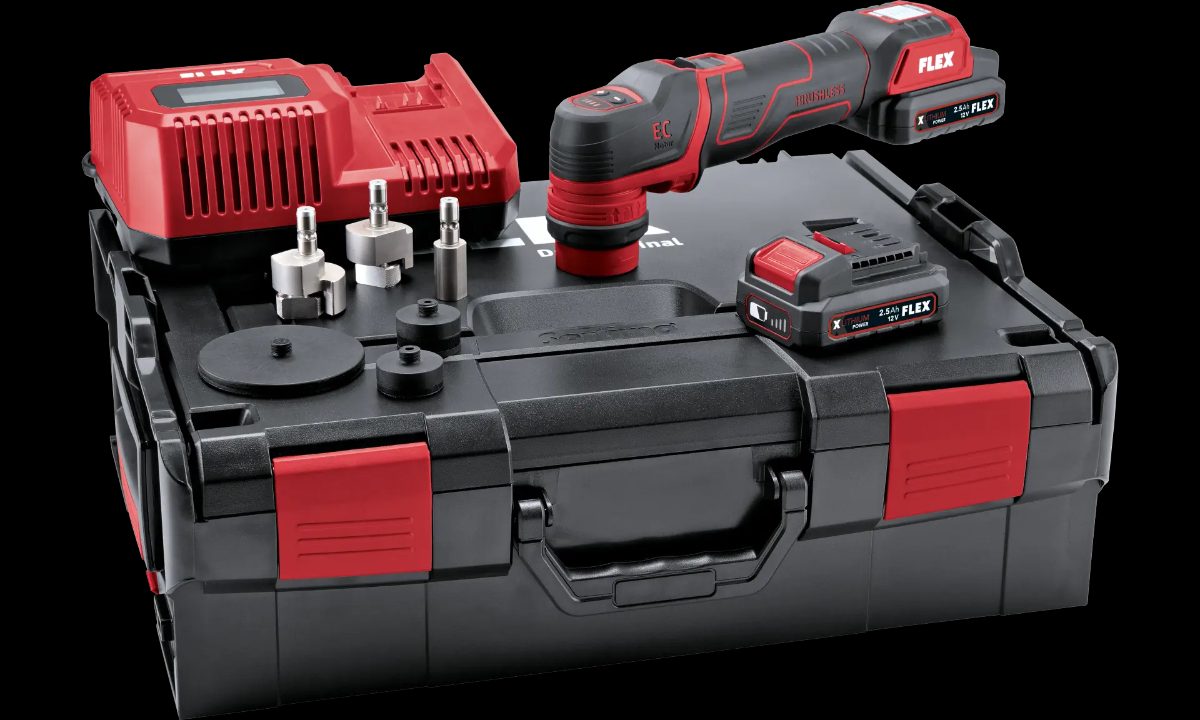 Flex The smart cordless polisher 12 V, rotary and random orbital free-running, PXE 80 12-EC/2.5 SET