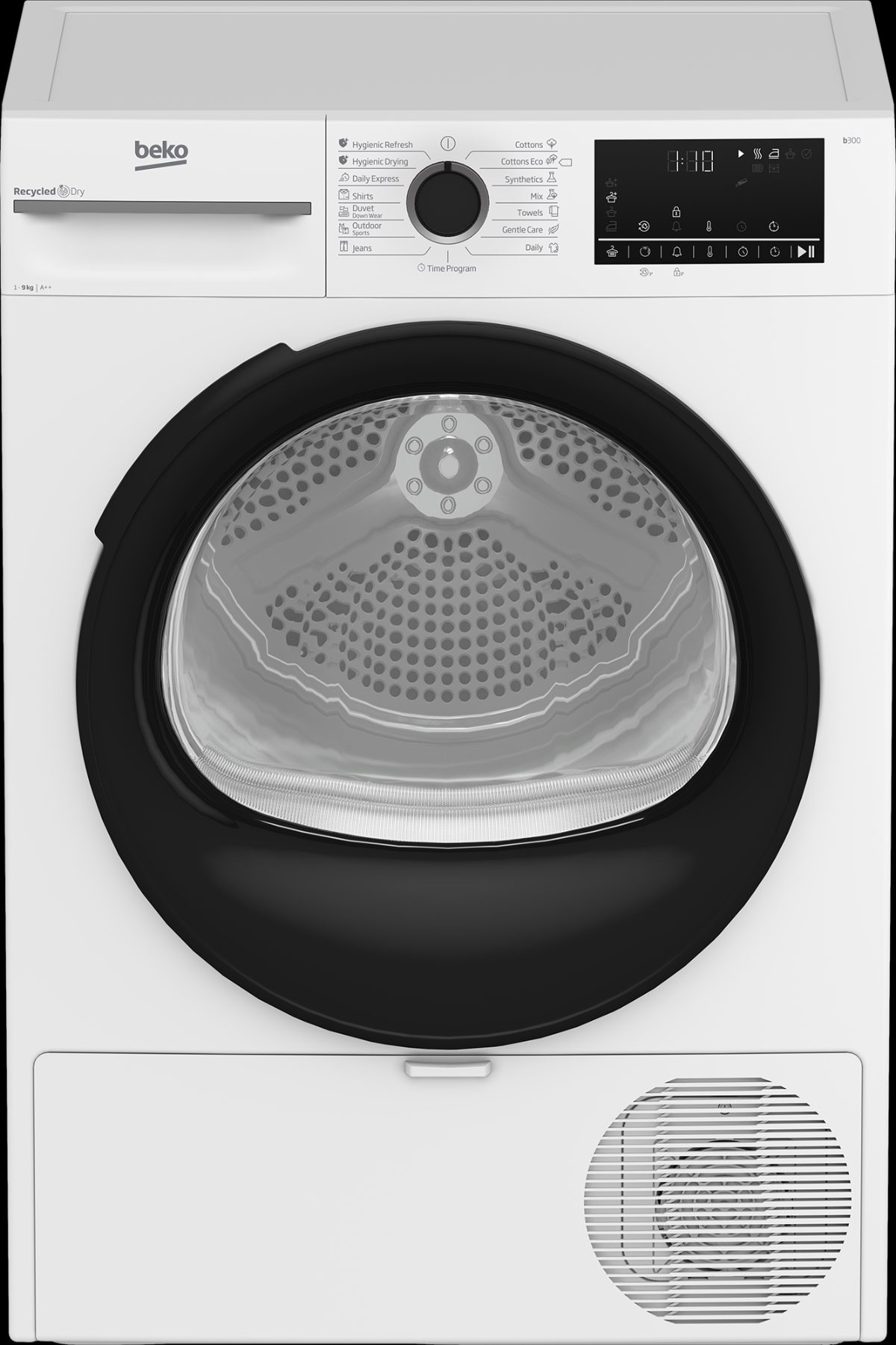 Dryer Machine with Heat Pump, BM3T49230W, Energy efficiency class E, Front loading, 9 kg, Digital, Depth 60.7 cm, White