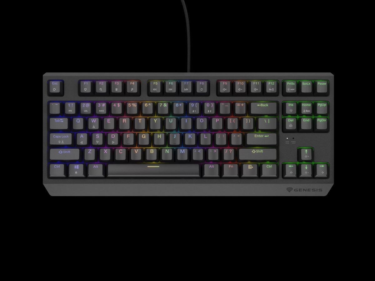 THOR 230 TKL, Mechanical Gaming Keyboard, Wired, US, Linear, Black, RGB