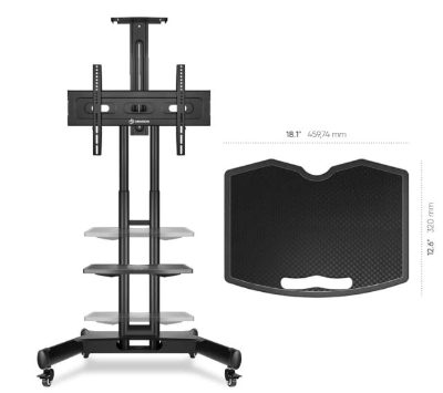 TV SET ACC SHELF MOBILE STAND/BLACK APT1551-B ONKRON