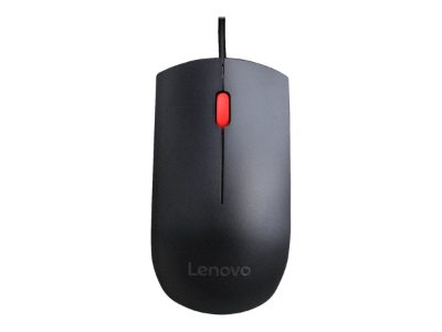 Lenovo Essential USB Wired Mouse, 1600 DPI, 1.8 m, 3 Buttons, Black, Lenovo, Essential USB Mouse, wired, Optical sensor, Black