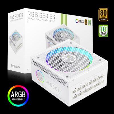 Gamemax PSU, RGB 1050G WH, 1050 W, Gold, White, Full Modular