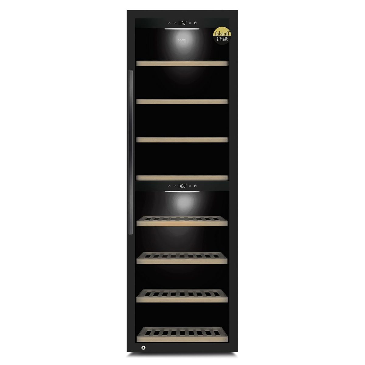 Smart Wine Cooler, WineExclusive 180, Energy efficiency class G, Showcase, Free standing, Bottles capacity 180 bottles, Cooling type Compressor technology, Black
