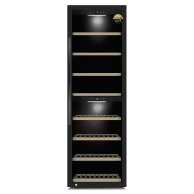Smart Wine Cooler, WineExclusive 180, Energy efficiency class G, Showcase, Free standing, Bottles capacity 180 bottles, Cooling type Compressor technology, Black