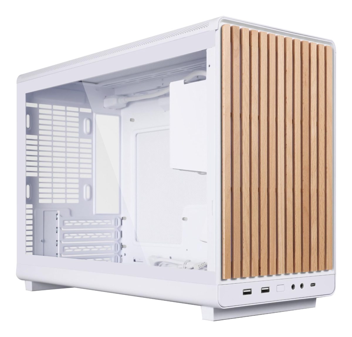Case, LIAN LI, micro ATX/Micro-ITX, White/Wood, Micro Tower, PC, Lian Li A3 mATX / ITX Glass Edition White (G99.A3W-WDG.00), G99.A3W-WDG.00
