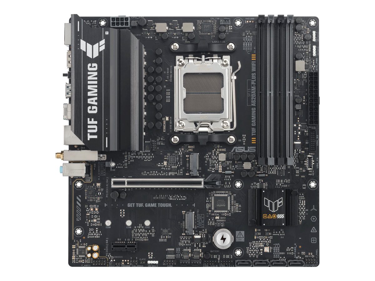 Asus TUF GAMING A620AM-PLUS WIFI, Processor family AMD, Processor socket AM5, DDR5 SDRAM, Supported hard disk drive interfaces SATA, M.2