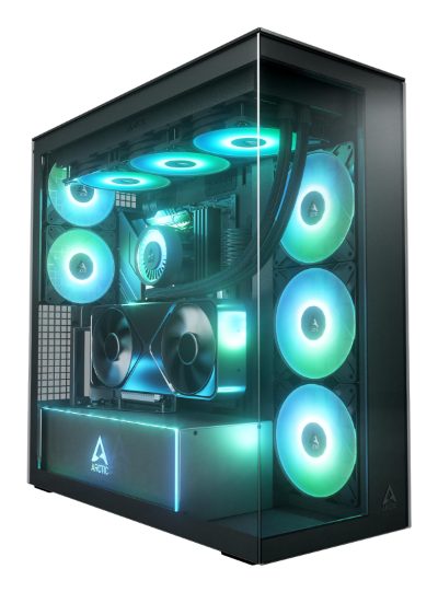 Case, ARCTIC, EATX, Black, Midi Tower, PC, Xtender VG (Mirror Black), ACPCC00019A