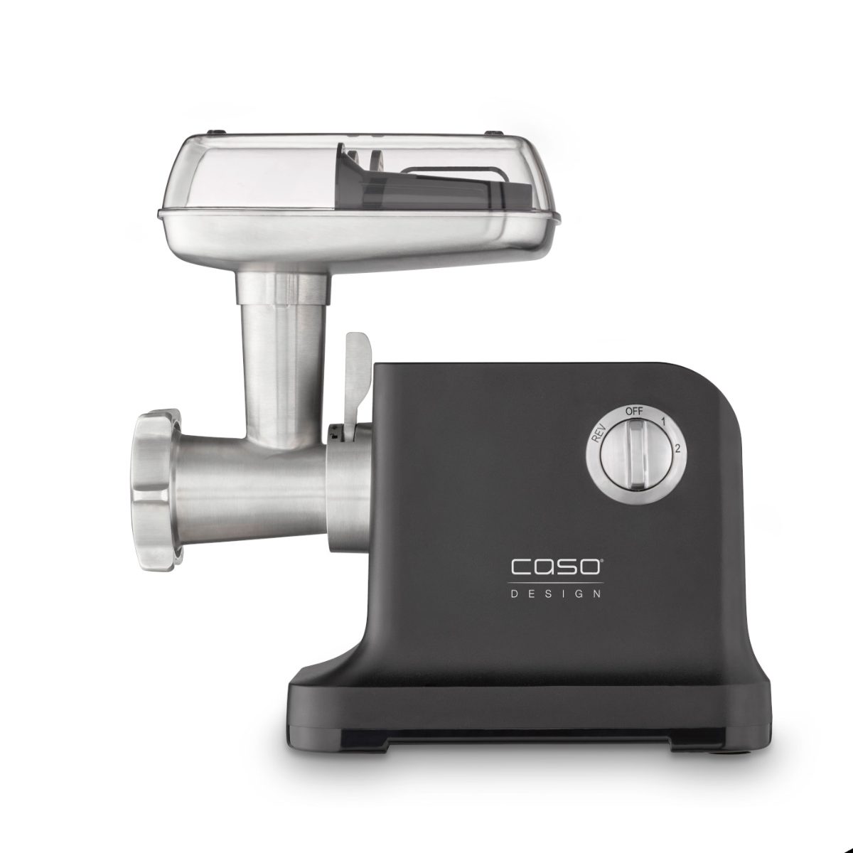Meat Grinder, FW 2000, Black, 2000 W, Number of speeds 2, Throughput (kg/min) 2.5, 3 perforated discs, Shortbread attachment with 4 moulds, Sausage filler, Stuffer, Drip tray
