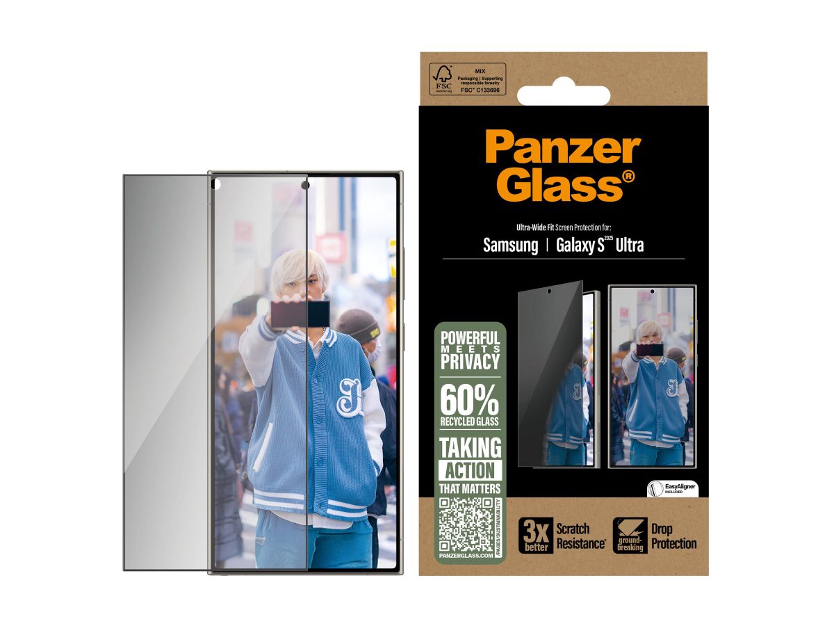 PanzerGlass Privacy Screen Protector Samsung Galaxy S25 Ultra, Ultra-Wide Fit, PanzerGlass
