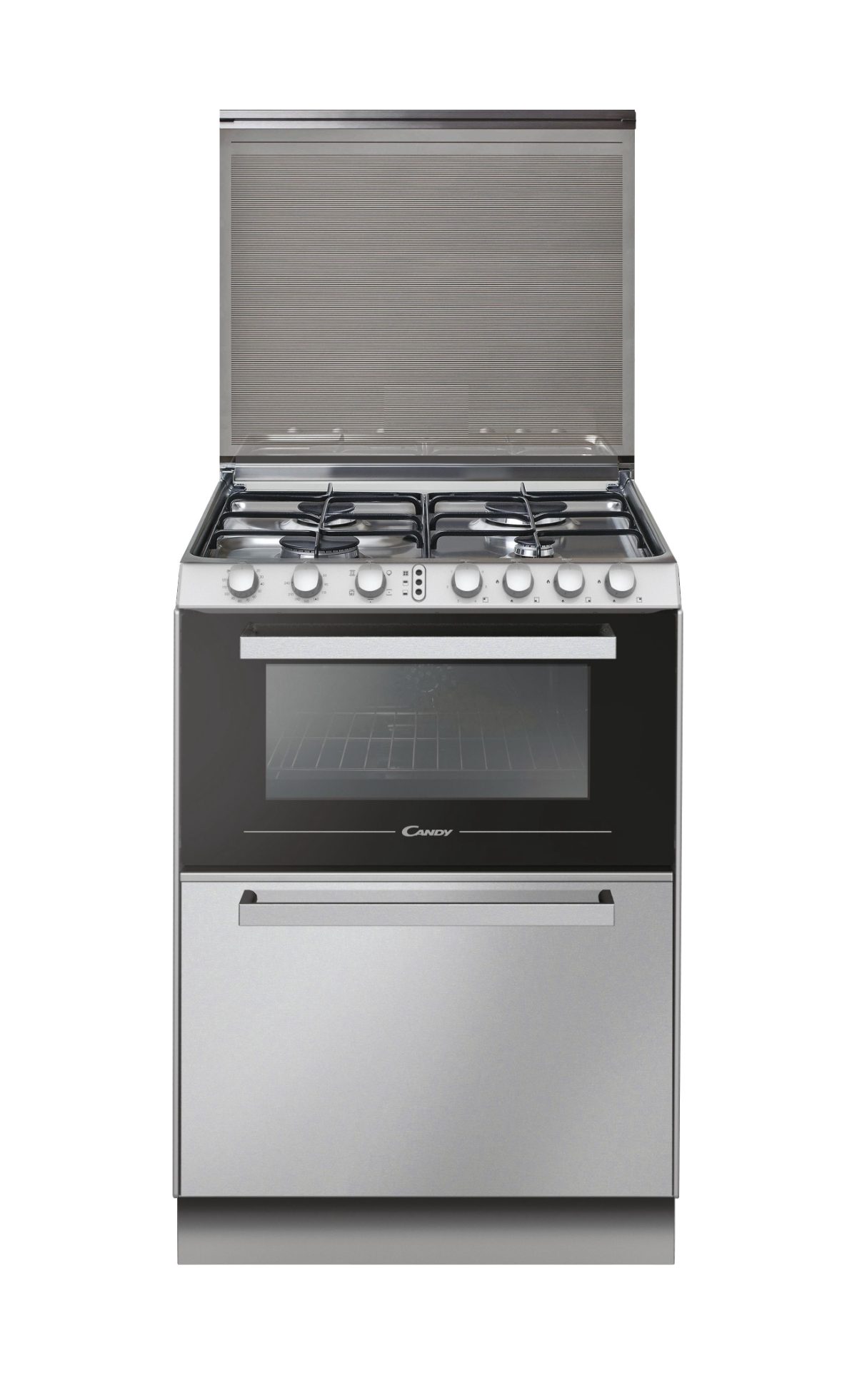 Oven, TRIO4GXNT/1, 40 L, Gas, Manual, Knobs, Convection, Height 87.5 cm, Width 60 cm, Stainless steel