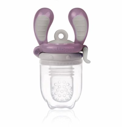 Kidsme Food Feeder bērna ēdināšanas ierīce cietiem produktiem (vidējs), Plum, no 4 mēn.