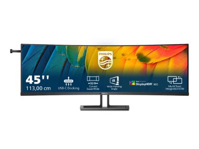 Curved Business Monitor, 45B1U6900C/00, 44.5 ", VA, HDR, 32:9, 75 Hz, 4 ms, 5120 x 1440 pixels, 450 cd/m², HDMI ports quantity 2, Black, Warranty 24 month(s)