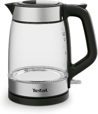 TEFAL tējkanna 1.7 l, melna/caurspīdīga