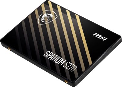 SSD, MSI, SPATIUM S270, 480GB, SATA, 3D NAND, Write speed 450 MBytes/sec, Read speed 500 MBytes/sec, 2,5", TBW 250 TB, MTBF 2000000 hours, S78-440E350-P83