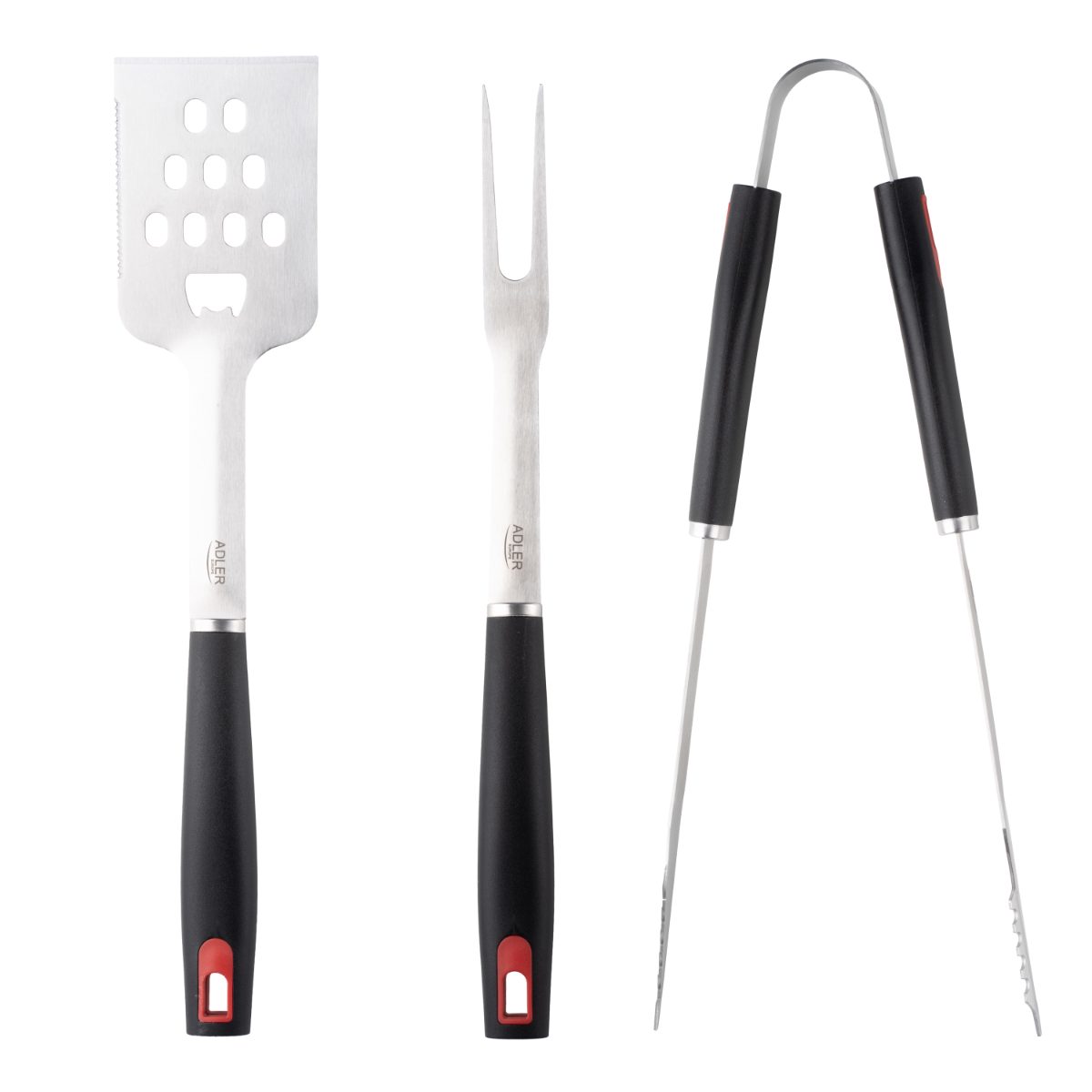 Grill Utensil Set with Carrying Case, AD 6727, Grill Cutlery Set, 4 pc(s), Stainless Steel/Black