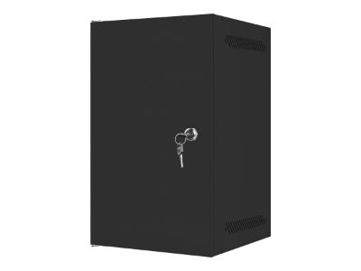 Rack cabinet 10" wall-mount 9U/280x310 for self-assembly with metal door (flat pack), WF10-2309-00B, Black