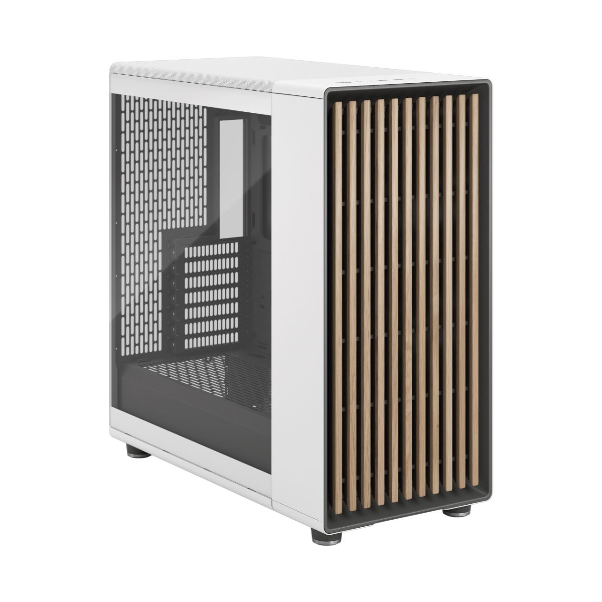 North XL, Chalk White TG Clear, Mid-Tower