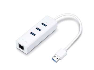 USB 3.0 3-Port Hub & Gigabit Ethernet Adapter 2 in 1 USB Adapter, UE330