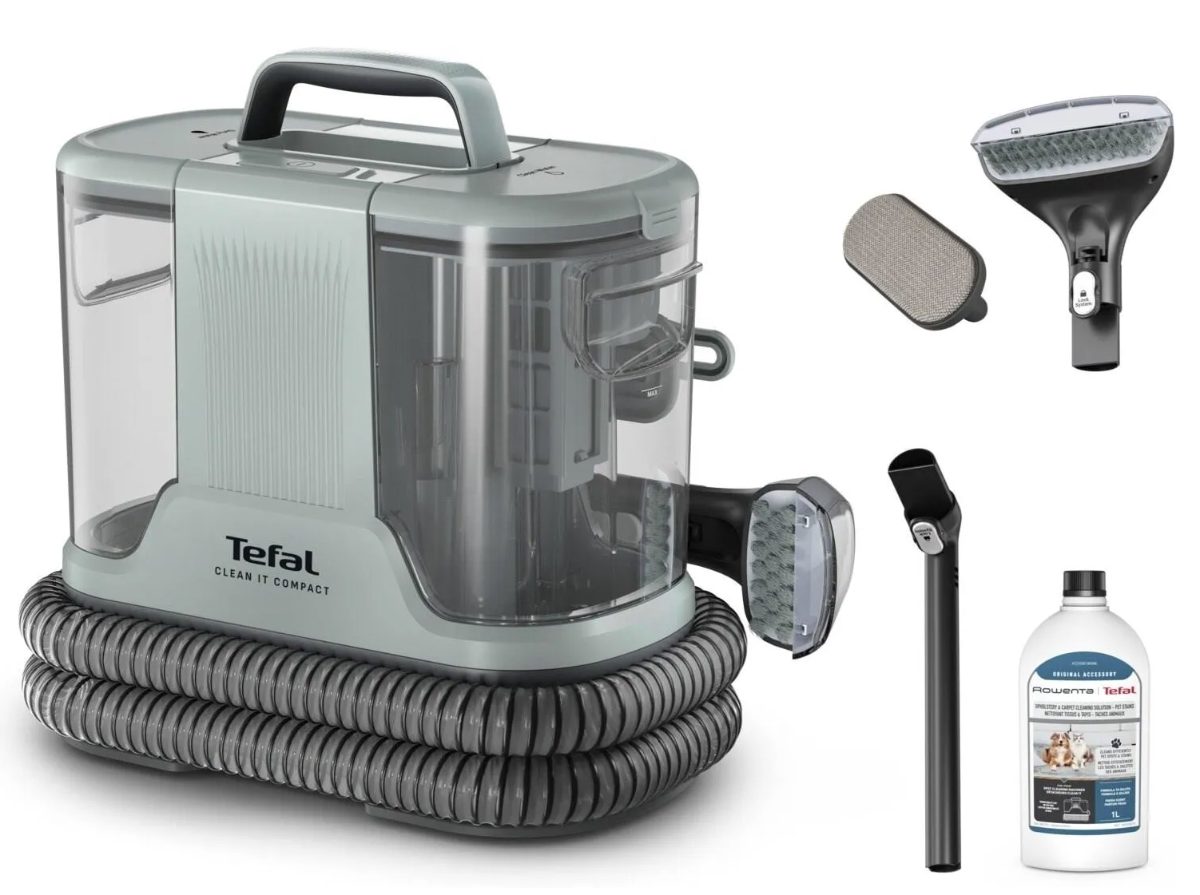TEFAL Carpet and Upholstery Cleaner, IZ3020F0 Clean it Compact, Corded operating, Washing function, 400 W, Operating radius 5.65 m, 220-240 V, Eucalyptus