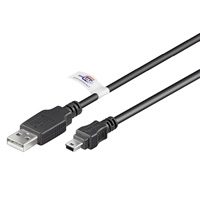 USB MINI-B 5-pin 180 Cert 1.8m, USB-A to mini-USB Mini-USB B, USB A