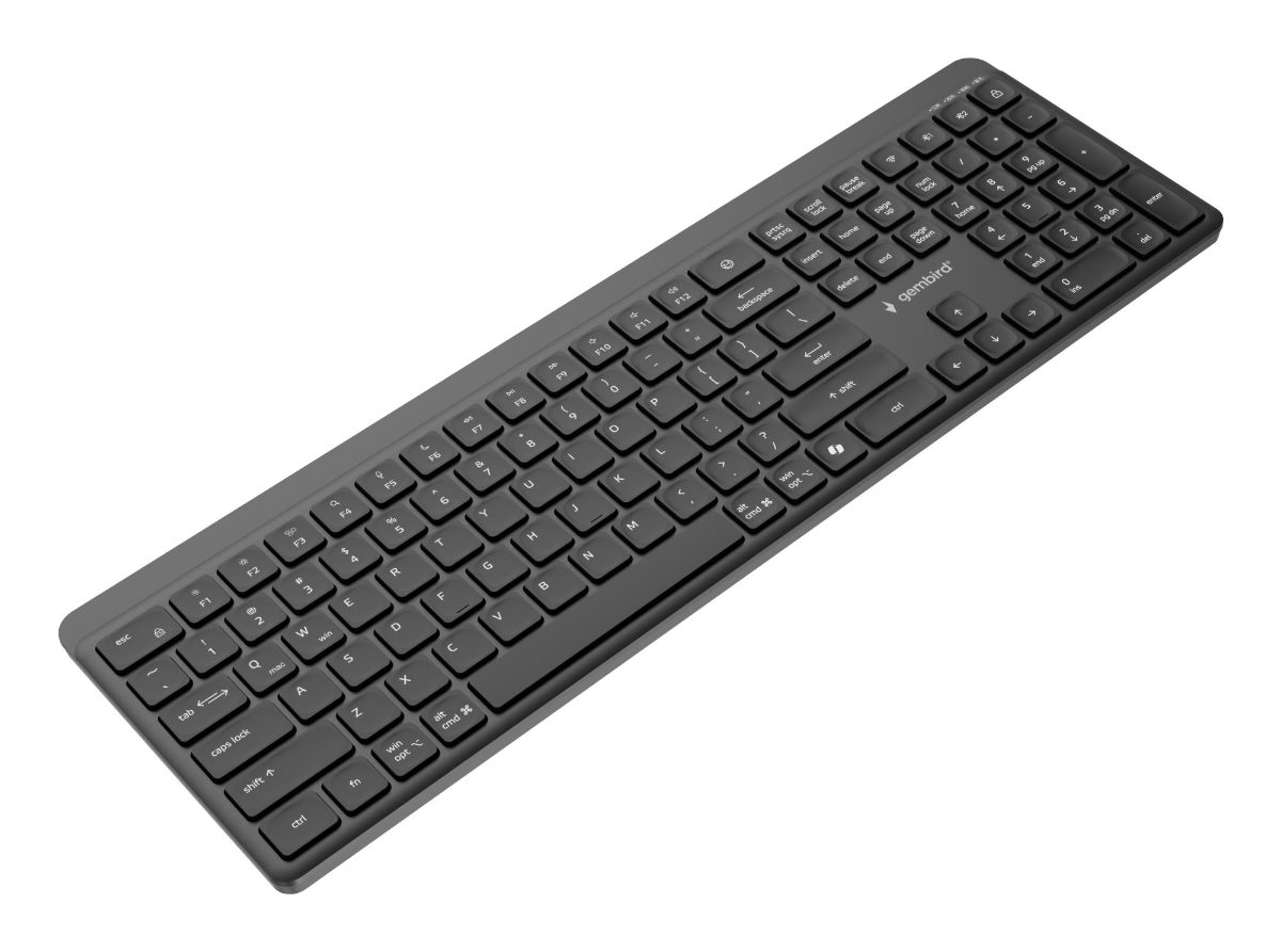 Gembird KB-WPS-03, Keyboard, Wireless, US, Bluetooth, Black