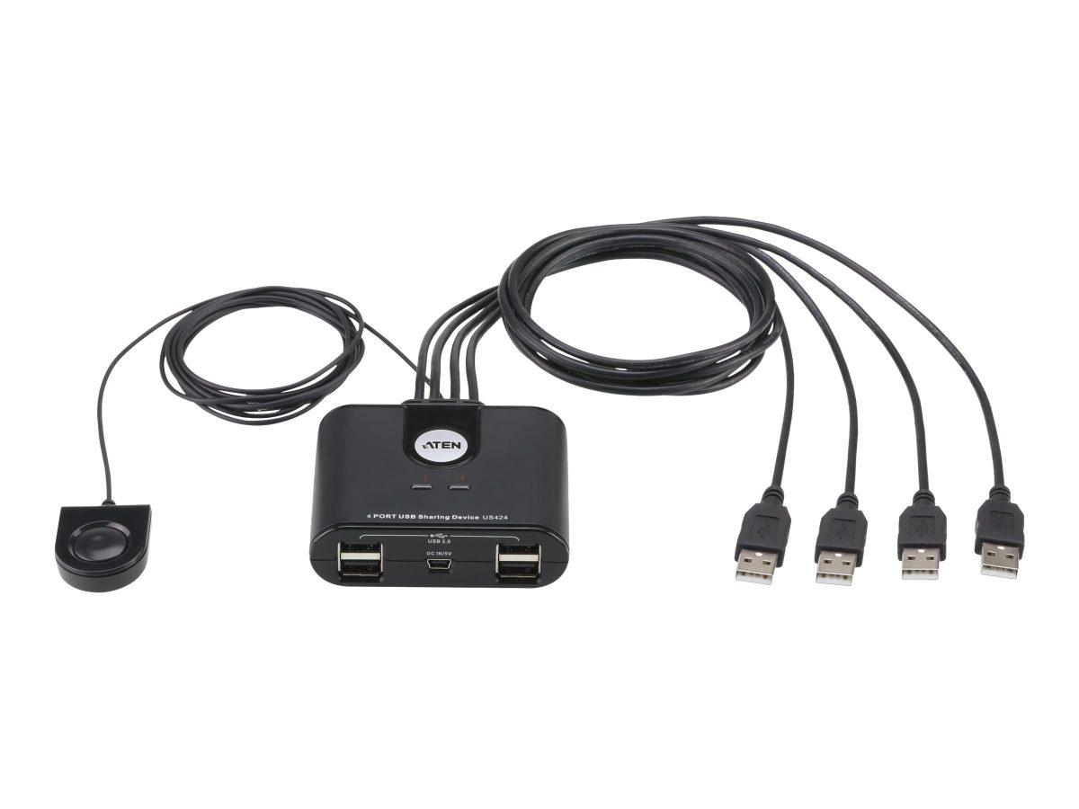 Aten 4-Port USB 2.0 Peripheral Sharing Device, Aten, 4 x 4 USB 2.0 Peripheral Sharing Switch