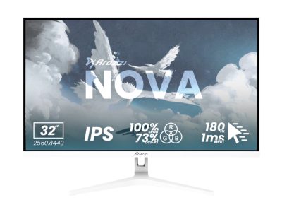 Nova, 32 ", IPS, QHD, 16:9, 180 Hz, 1 ms, 2560 x 1440 pixels, 300 cd/m², HDMI ports quantity 2, White