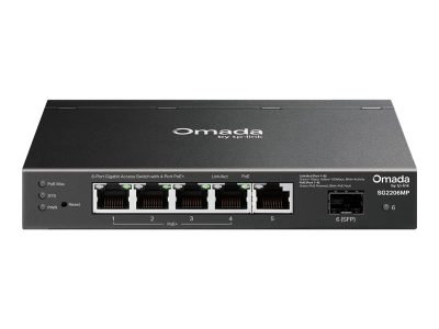 TP-Link SG2206MP Omada Access 6-Port Gigabit Switch with 4-Port PoE+, TP-LINK