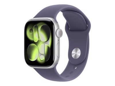 Apple Watch Series 11 GPS + Cellular 42mm Silver Aluminium Case with Purple Fog Sport Band - M/L, Apple