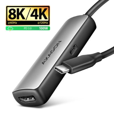 AXAGON Active converter RVC-HI8KPD, 100 W, USB Type-C to HDMI