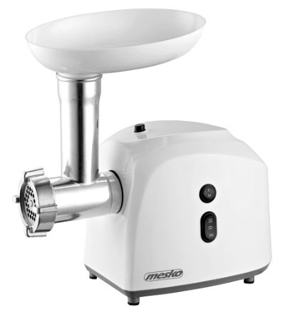 Mesko MS 4805, White, Middle size sieve, mince sieve, poppy sieve, plunger, sausage filler, kibbe attachment