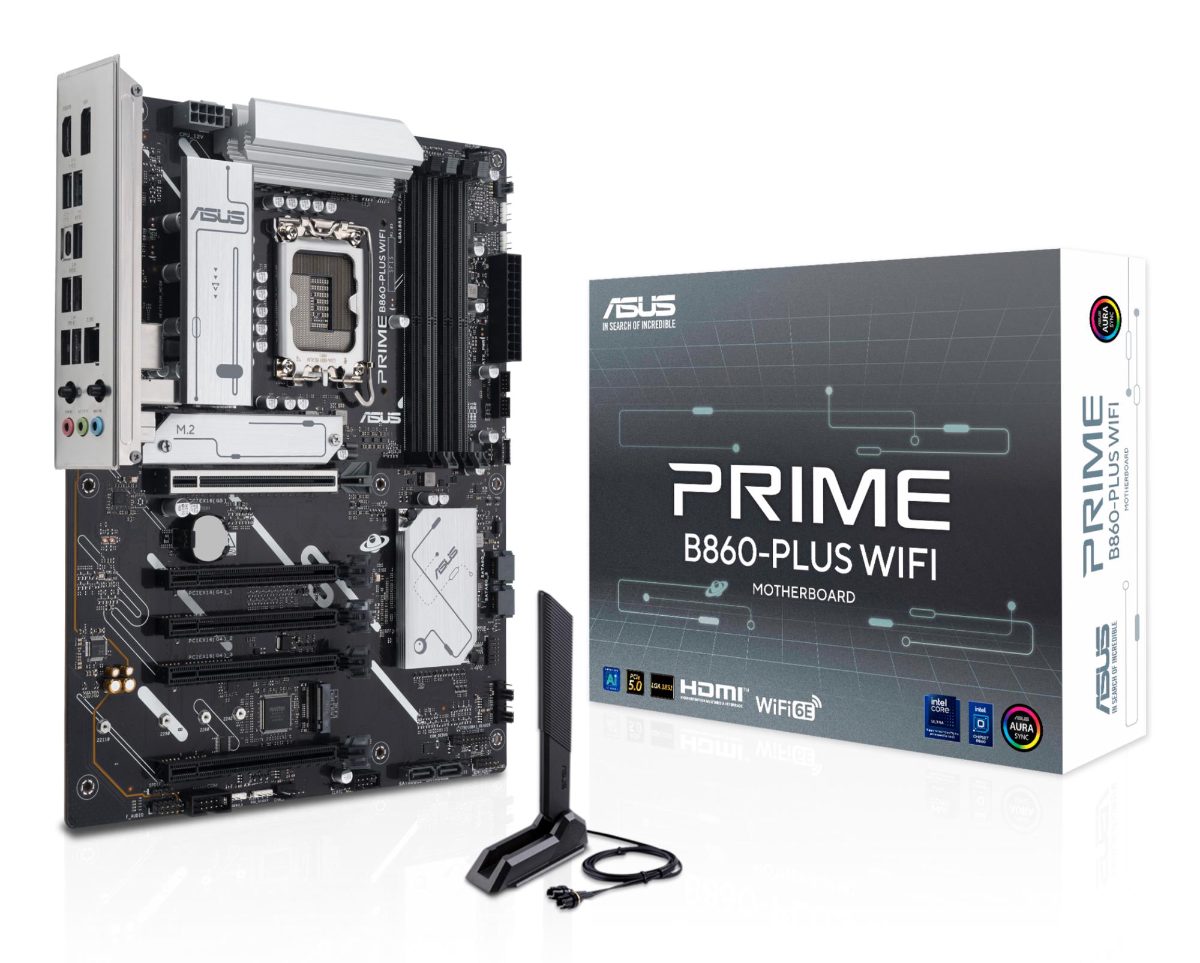 Mainboard, ASUS, Intel B860 Express, LGA1851, ATX, Memory DDR5, Memory slots 4, PRIMEB860-PLUSWIFI