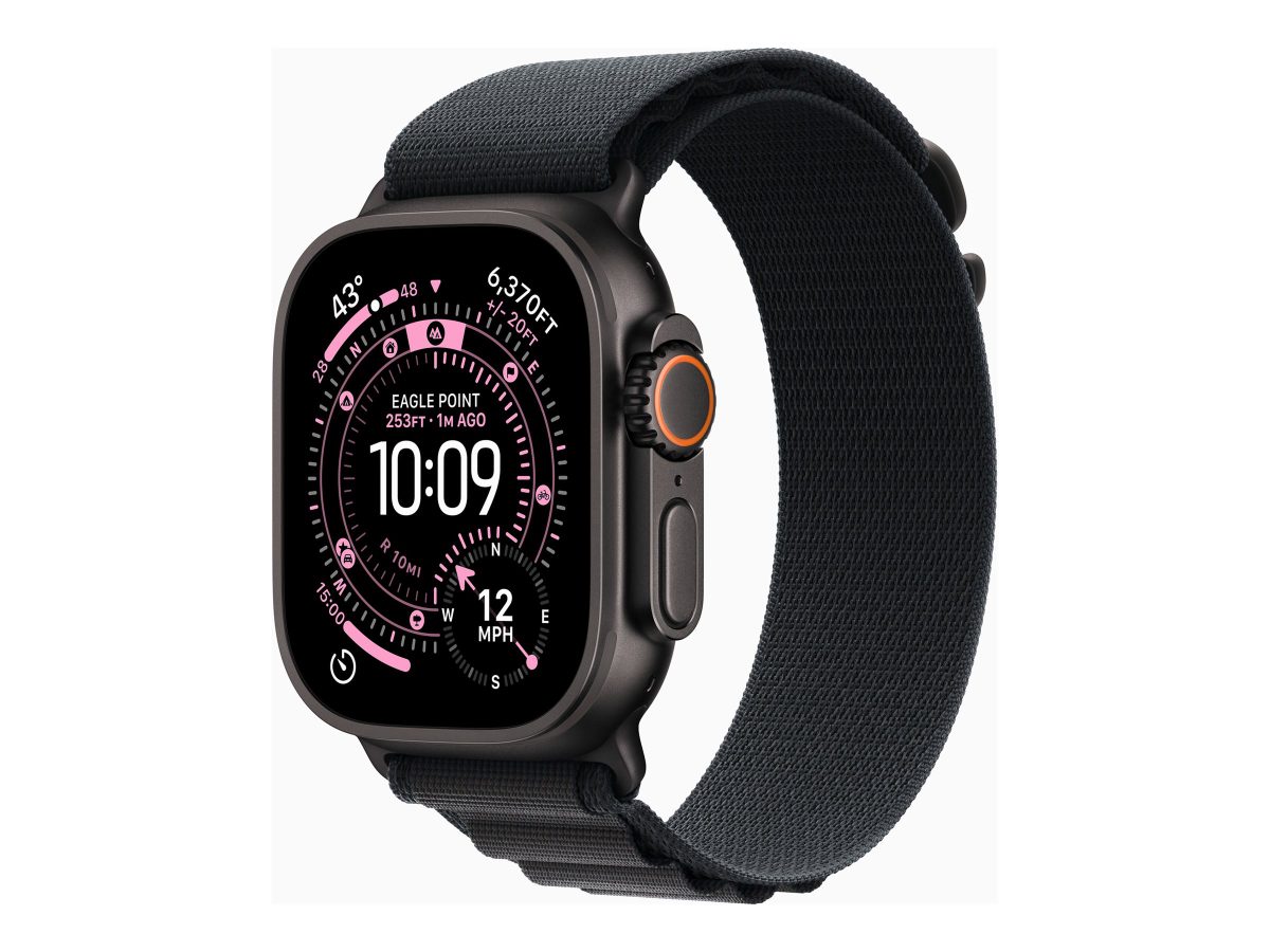 Apple Watch Ultra 3 GPS + Cellular 49mm Black Titanium Case with Black Alpine Loop - Medium, Apple